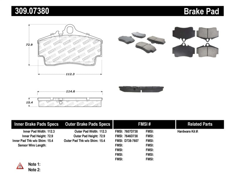Stoptech PosiQuiet 03-08 Mercedes SL Class Premium Ceramic Front Brake Pads