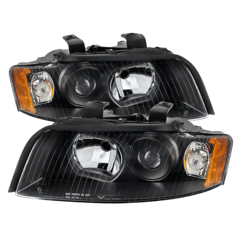 SPYDER Xtune Audi A4 02-05 Halogen Only Crystal Headlights Black HD-JH-AA402-AM-BK