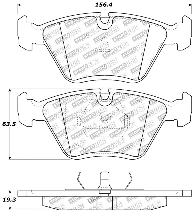 Stoptech PosiQuiet 2016 Audi A8/S8 / 2016 Porsche Macan Metallic Rear Brake Pads