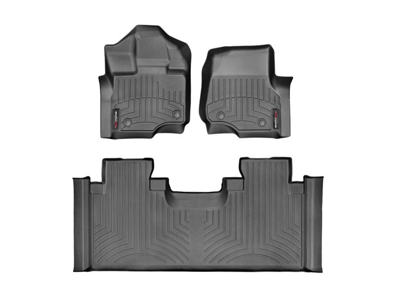 WeatherTech 15 Ford F-150 Extended Cab w/ Bucket Seat Front and Rear FloorLiners - Black