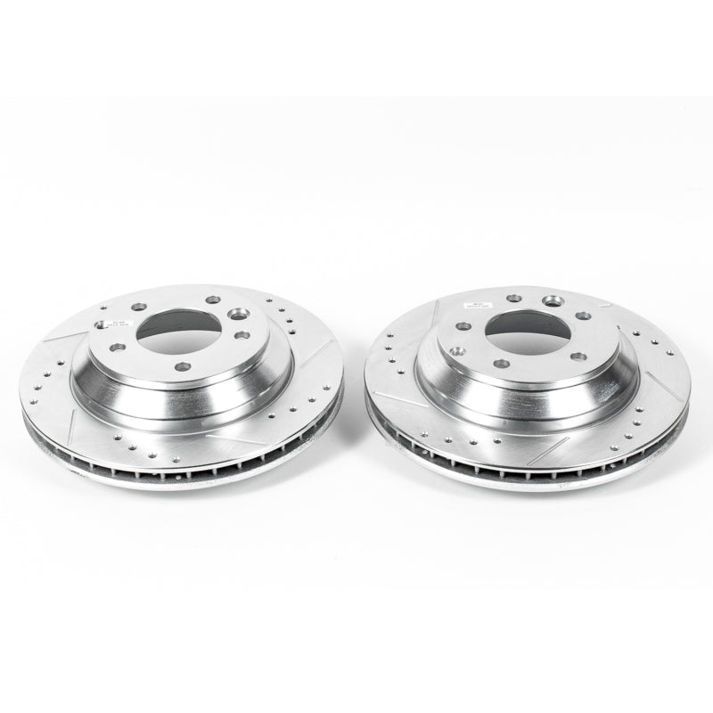 PowerStop 07-15 Audi Q7 Rear Evolution Drilled & Slotted Rotors - Pair