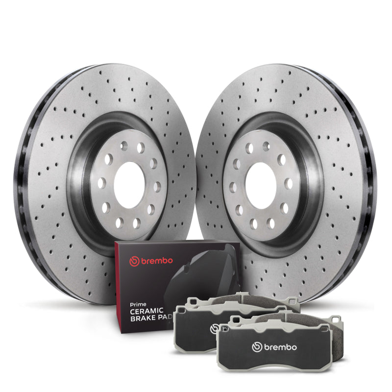 Brembo OE 08-15 Audi TT Quattro/12-13 TT RS Quattro/09-15 TTS Quattro Rear Disc Brake Kit for 2008-2011 Audi TT Quattro Base - 09.9768.1X Rotors and P85095N Pads