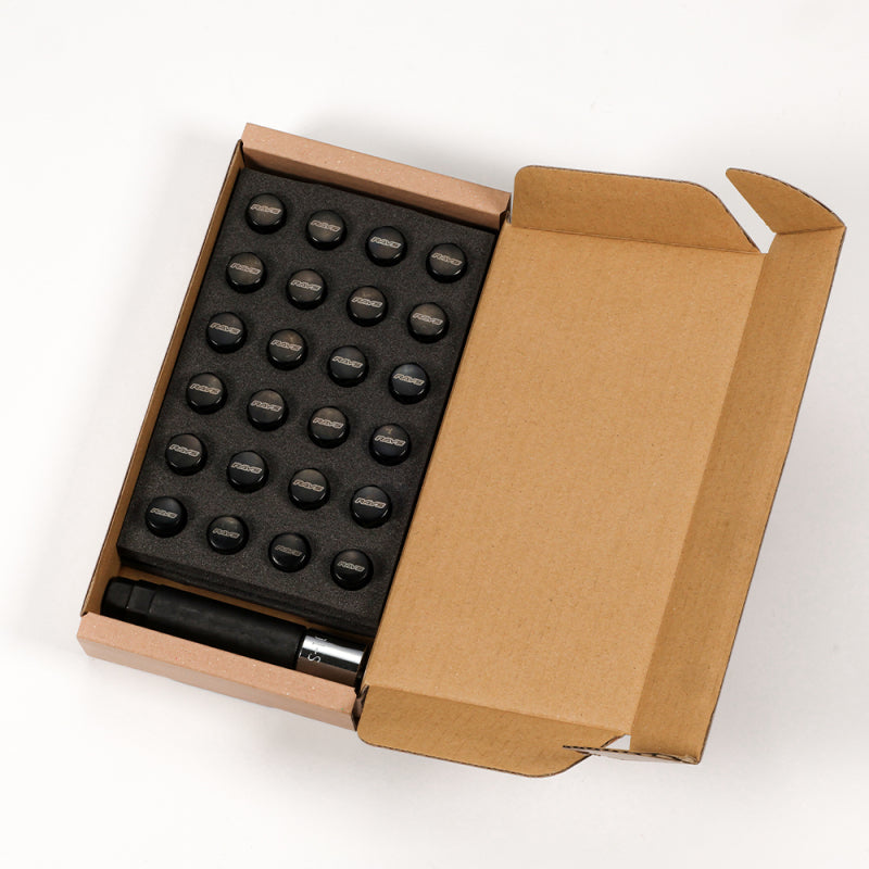 Rays Wheels M12x1.25 5 holes 16pcs nut, 4pcs Lock nut, 1 adapter & 1 lock nut key - Black