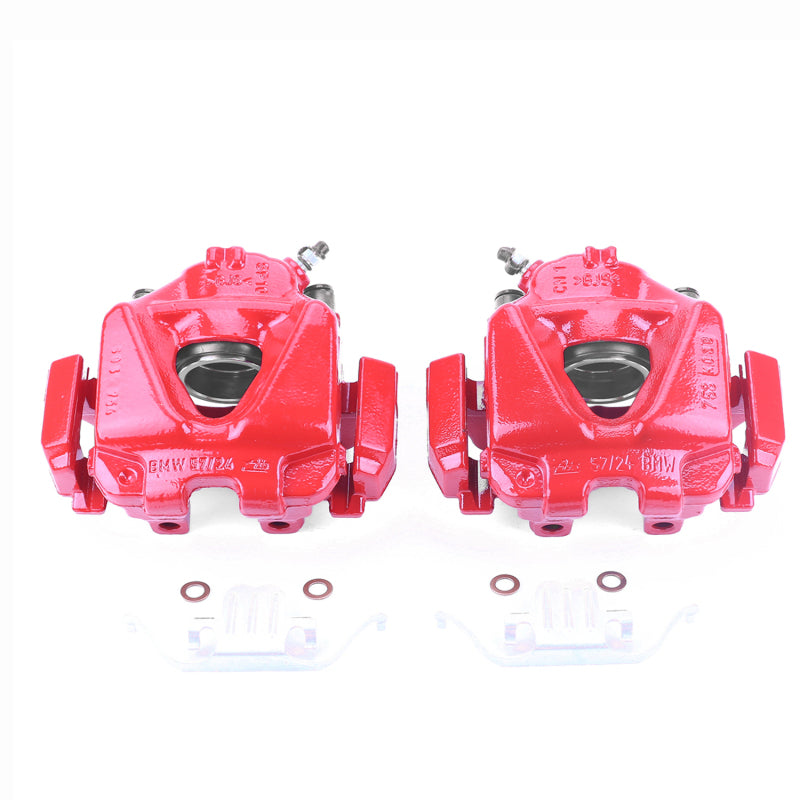 PowerStop 08-13 BMW 328i Front Red Calipers w/Brackets - Pair
