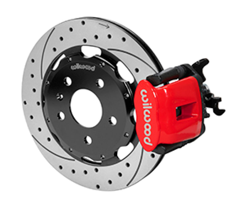Wilwood 03-08 Audi A4 Caliper-Combination Parking Brake Rear 12.19 Drilled Rotor - Red