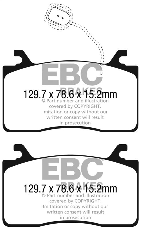 EBC 2016+ Alfa Romeo Guilia 2.0T Redstuff Front Brake Pads