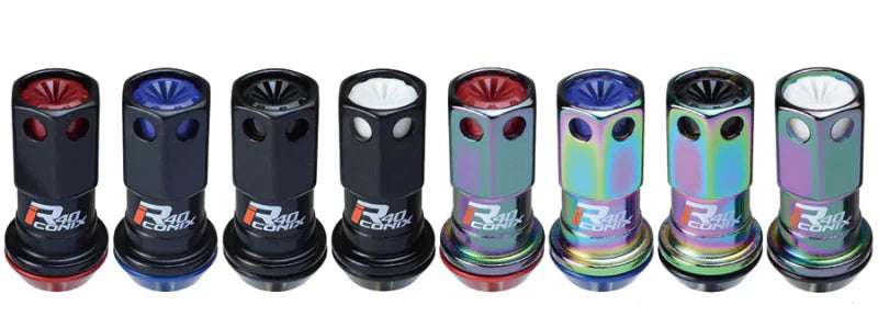 Project Kics 14x1.25 R40 Iconix Lock & Lug Nuts - Black w/Red Cap (16+4 Locks)