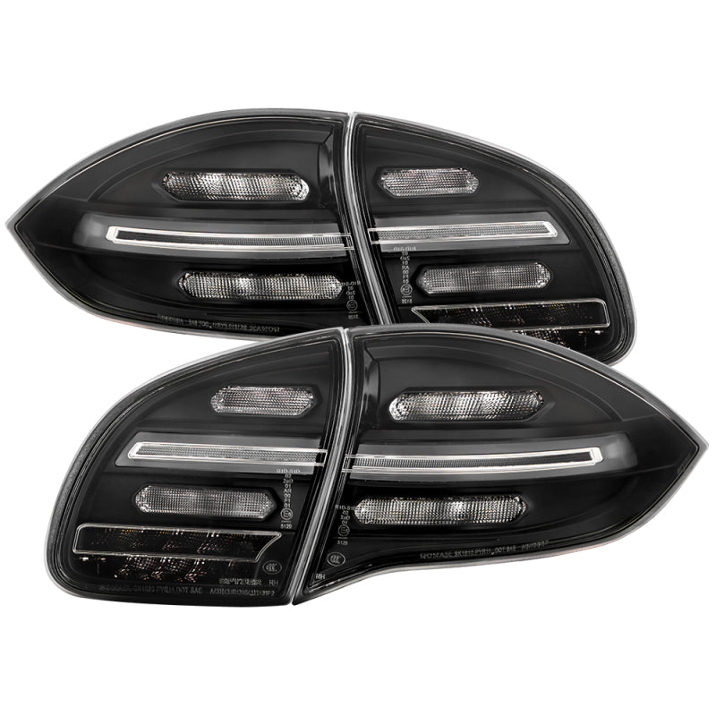 Spyder Porsche Cayenne 958 11-14 LED Tail Lights - Sequential Signal - Black