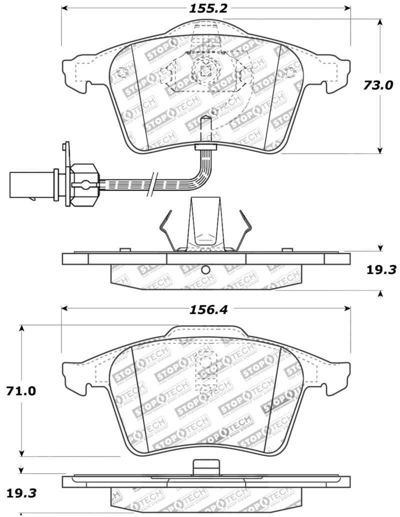 Stoptech Centric Posi-Quiet Ceramic Brake Pads w/Hardware - Rear