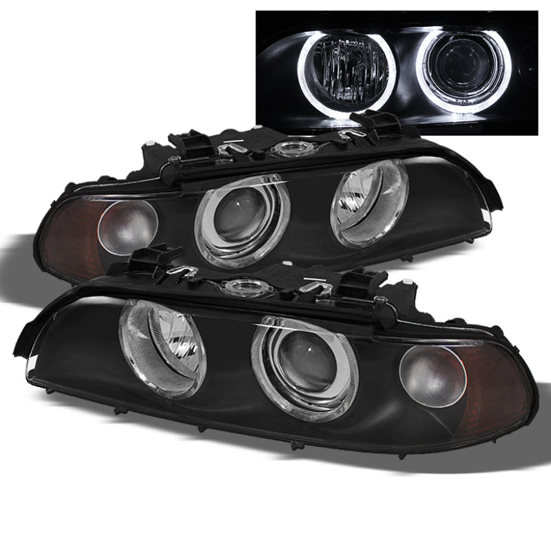 SPYDER Xtune Bmw E39 5-Series 97-03 Halo Projector Headlights Black PRO-CL-BE3997-G2-BK