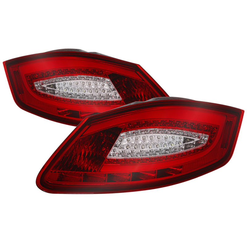 SPYDER xTune Porsche 987 Cayman 06-08 / Boxster 05-08 LED Tail Lights - Red Clear ALT-ON-P98705-LED-RC