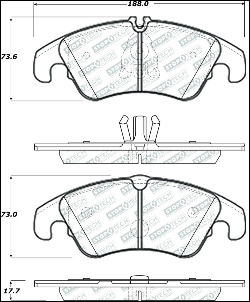 StopTech 12-18 Audi A6 Street Select Front Brake Pads