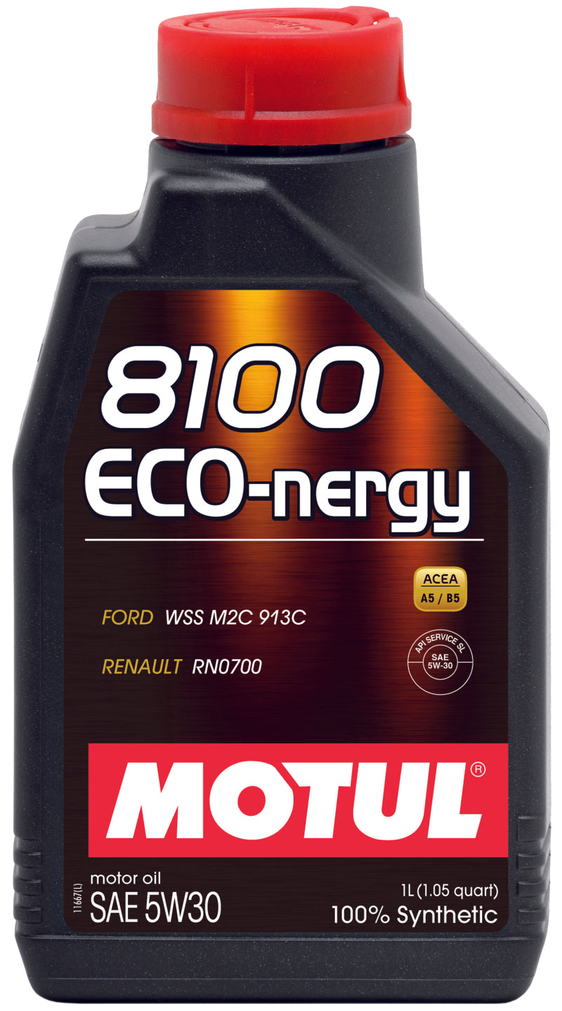 Motul 1L Synthetic Engine Oil 8100 5W30 Eco-Nergy - Ford 913C - Case Of 12