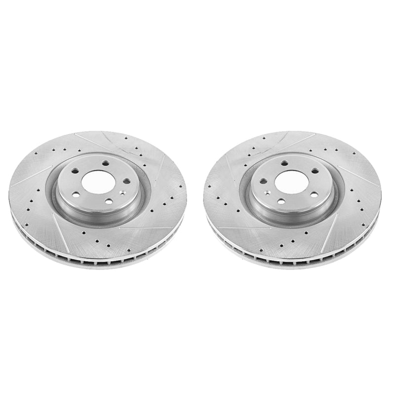 PowerStop 17-18 Audi A6 Front Evolution Drilled & Slotted Rotors - Pair