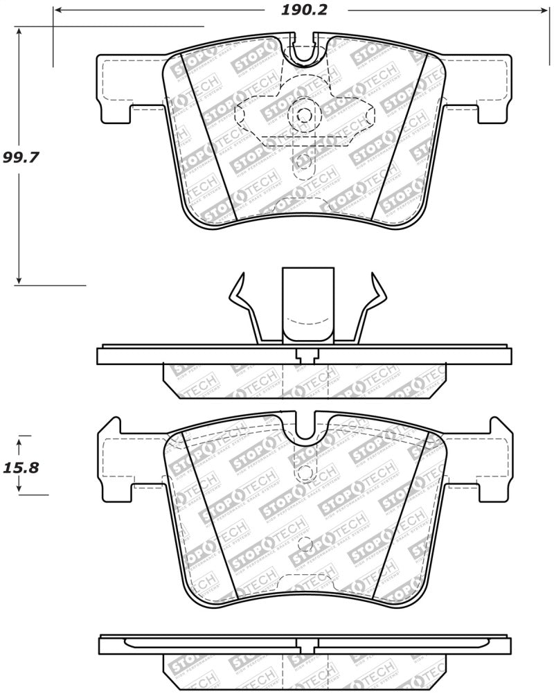 Stoptech PosiQuiet 17-19 Mercedes-Benz C43 AMG Premium Ceramic Rear Brake Pads