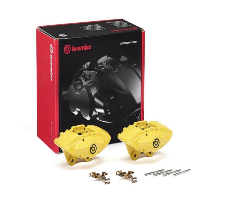 Brembo OE Rear Hydraulic X-Style Brake Caliper - Yellow for 2013-2018 BMW 320i Base