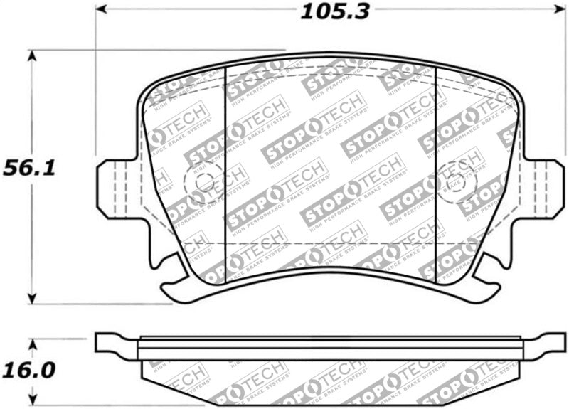 Stoptech PosiQuiet 14-15 Jaguar XKR/XKR-S Semi-Metallic Rear Brake Pads