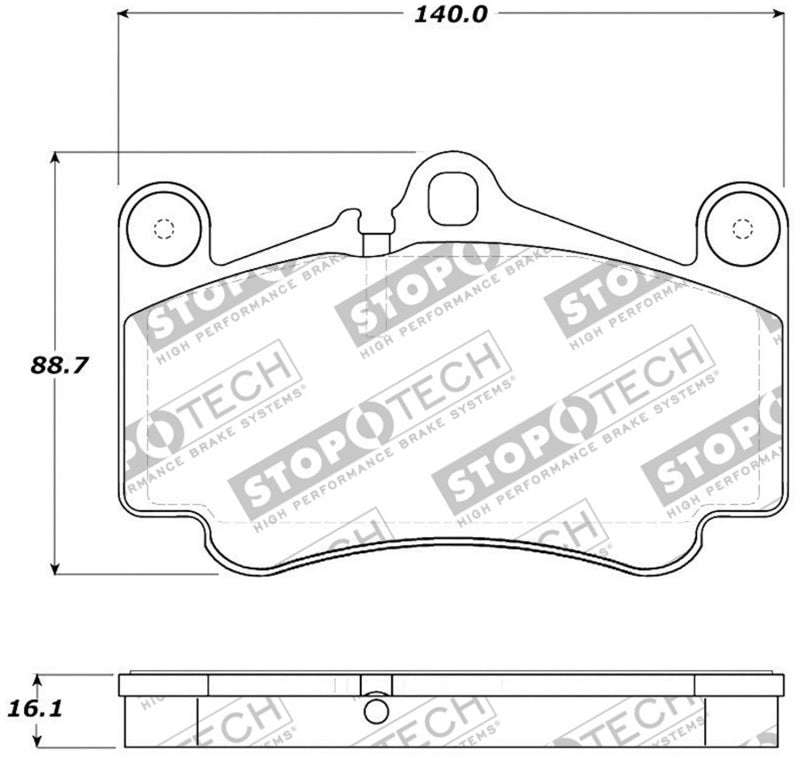 Stoptech PosiQuiet 12 BMW X3 (E83) Ceramic Front Brake Pads