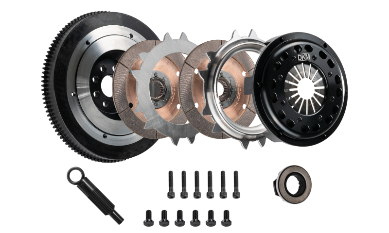 DKM Clutch VW/Audi 2.0L TSI (8 Bolt Motor) Ceramic Twin Disc MR Clutch Kit w/Flywheel