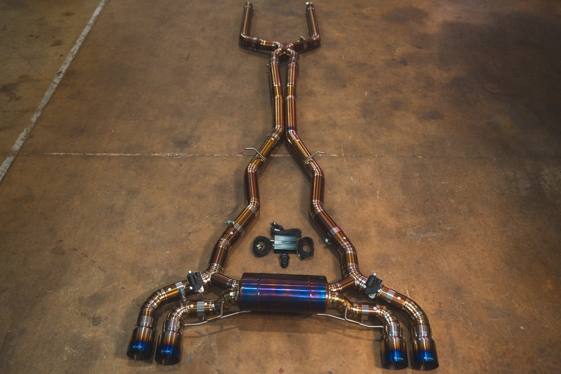 Valvetronic Designs - BMW F90 M5 Valved Sport Exhaust System Gold + Purple Burnt Titanium