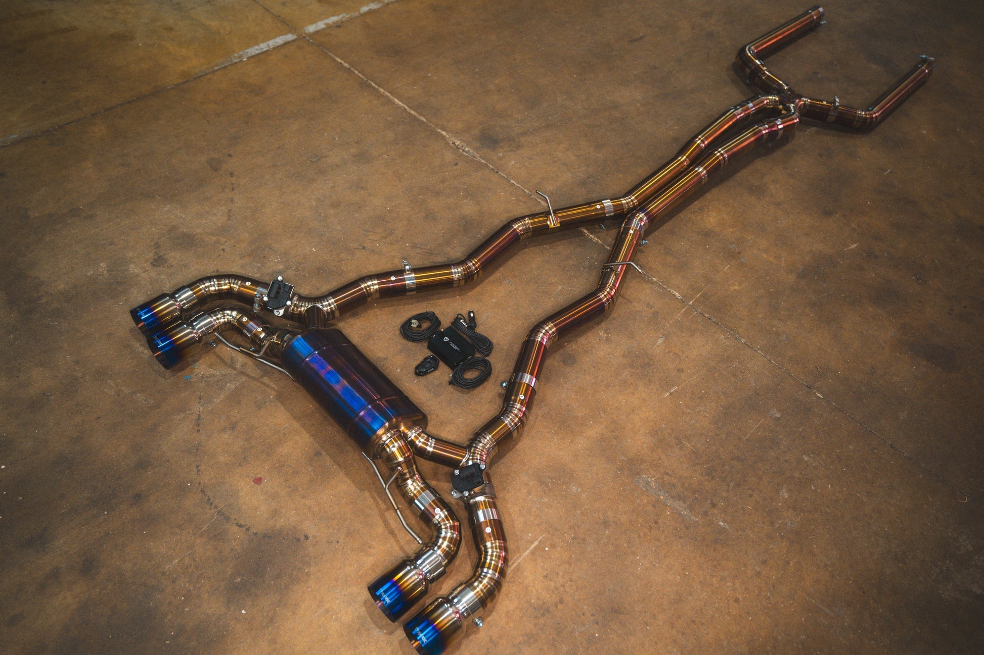 Valvetronic Designs - BMW F90 M5 Valved Sport Exhaust System Gold + Purple Burnt Titanium