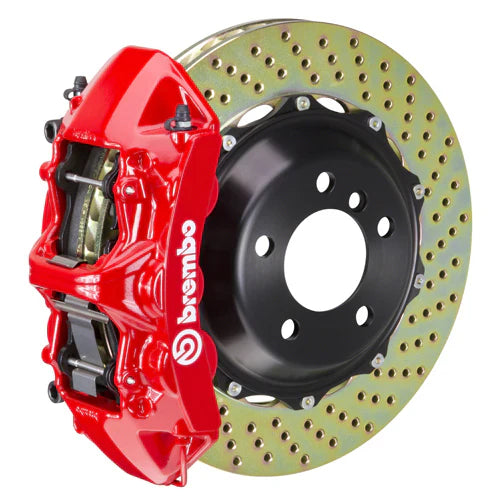 Brembo 23+ GR Corolla Rear GT BBK 4 Piston Cast 345x28 2pc Rotor Drilled-Red