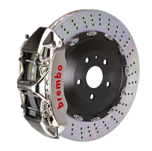 Brembo 03-09 Range Rover Rear GTR BBK 4 Piston Billet380x28 2pc Rotor Drilled- Nickel Plated