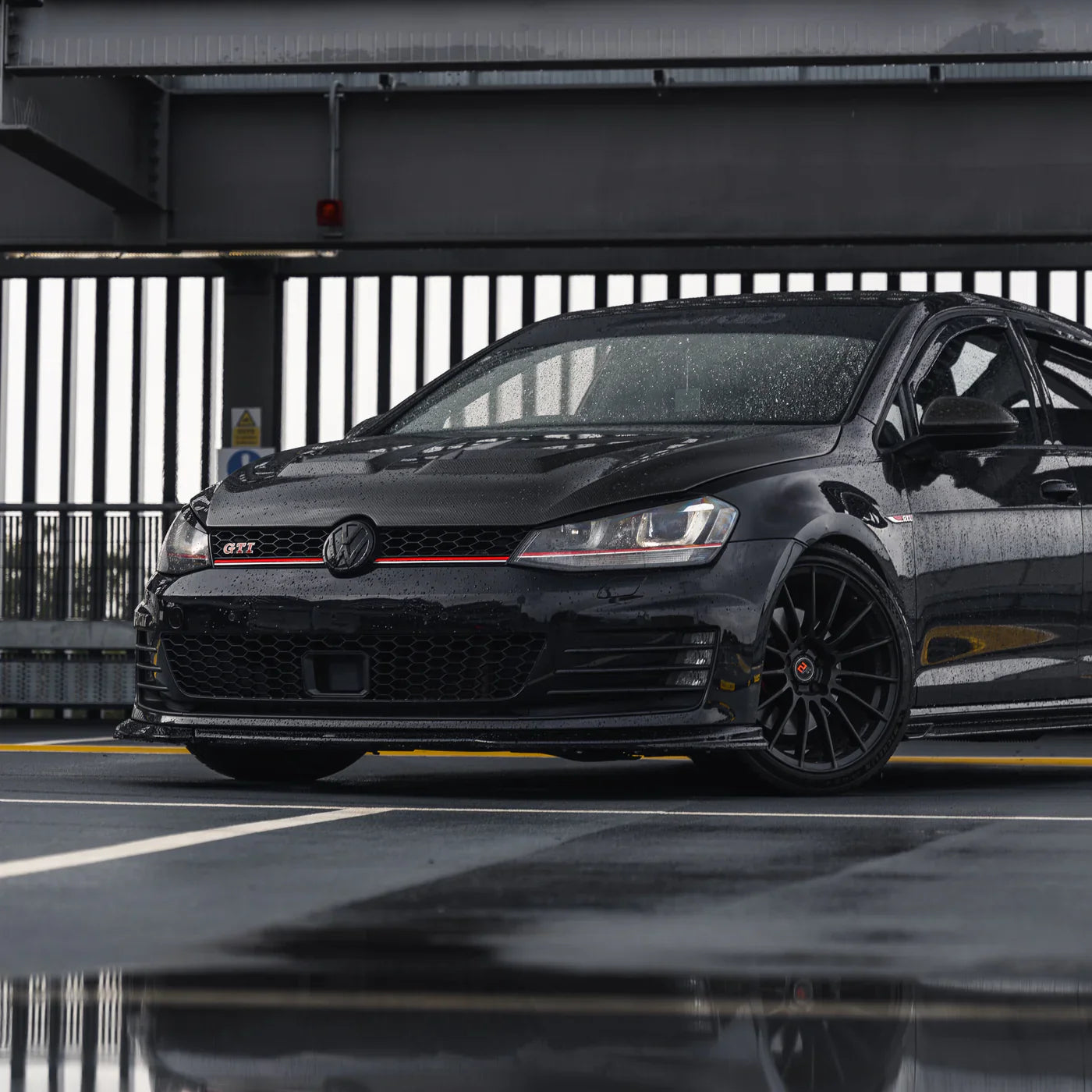 Zaero Design EVO-1 Gloss Black Front Splitter - VW Golf GTI Mk7