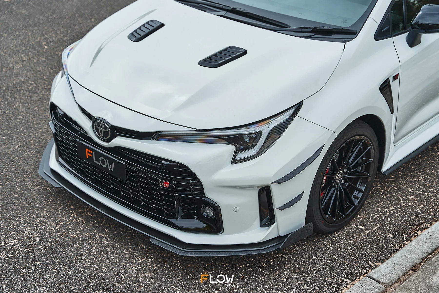 Flow Designs Full Lip Splitter Set Textured Black - Toyota GR Corolla
