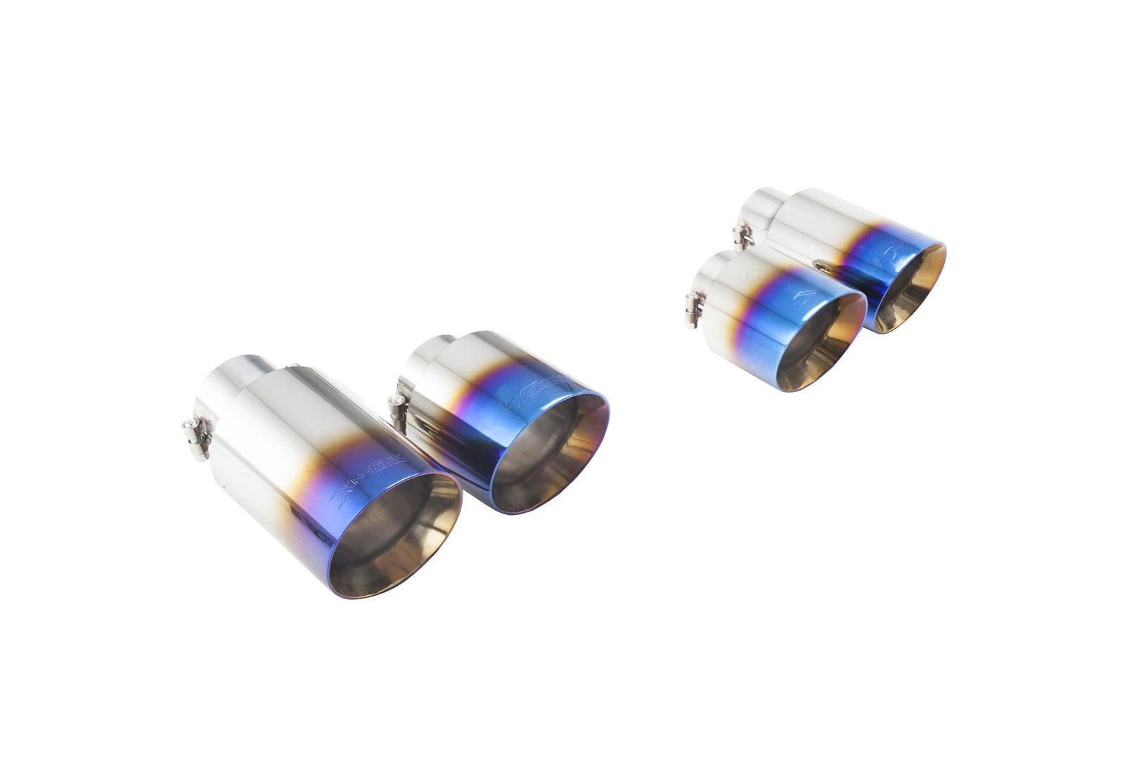 XForce Quad Burnt Blue Exhaust Tips For Xforce Exhaust - VW MK7MK7.5 Golf R and 8V/8V.5 S3