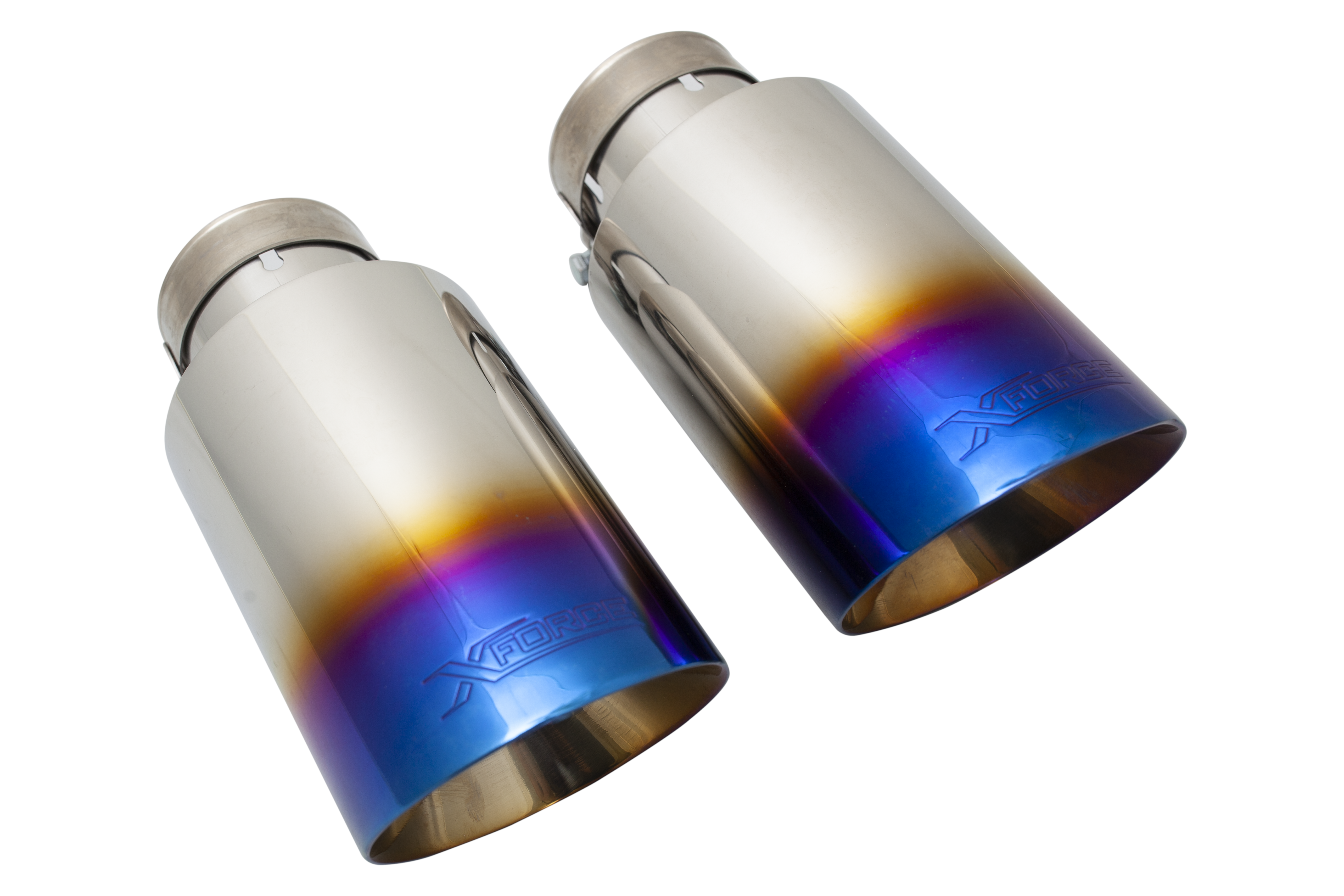 XForce Dual Burnt Blue Exhaust Tips For Xforce Exhaust - VW MK6 Golf R