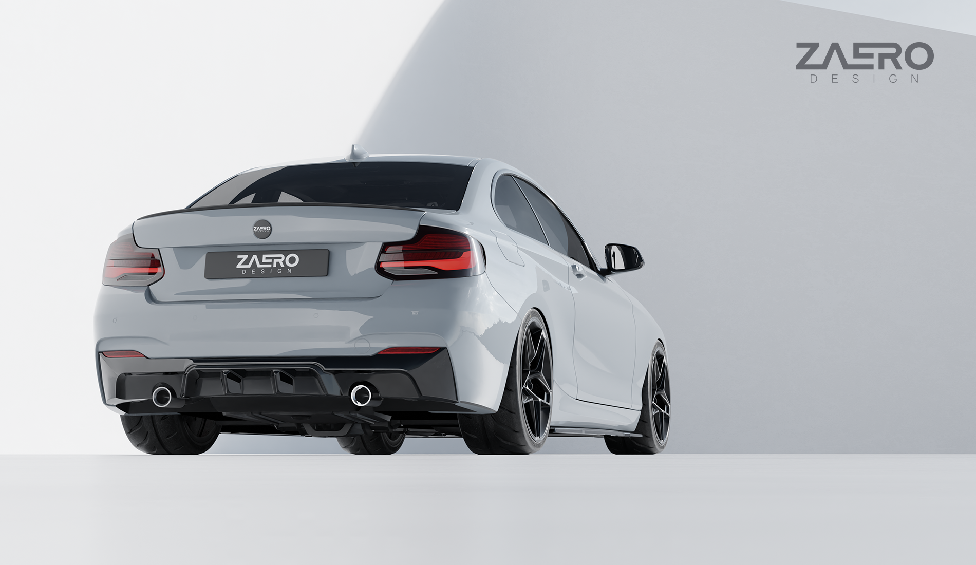 Zaero Design EVO-1 Gloss Black Rear Diffuser - BMW F22/F23 M235i/M240i