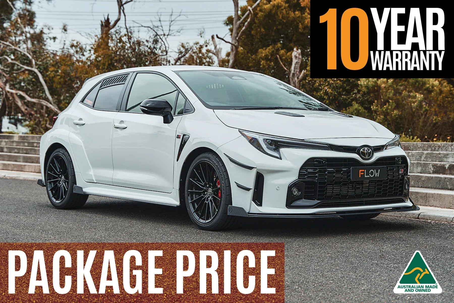 Flow Designs Full Lip Splitter Set Textured Black - Toyota GR Corolla