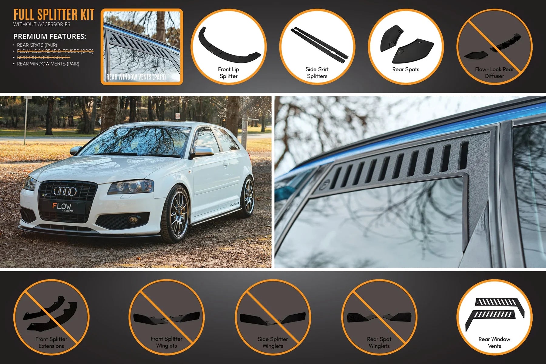 Flow Designs Full Splitter Set - 8P S3 (Pre-Face Lift)