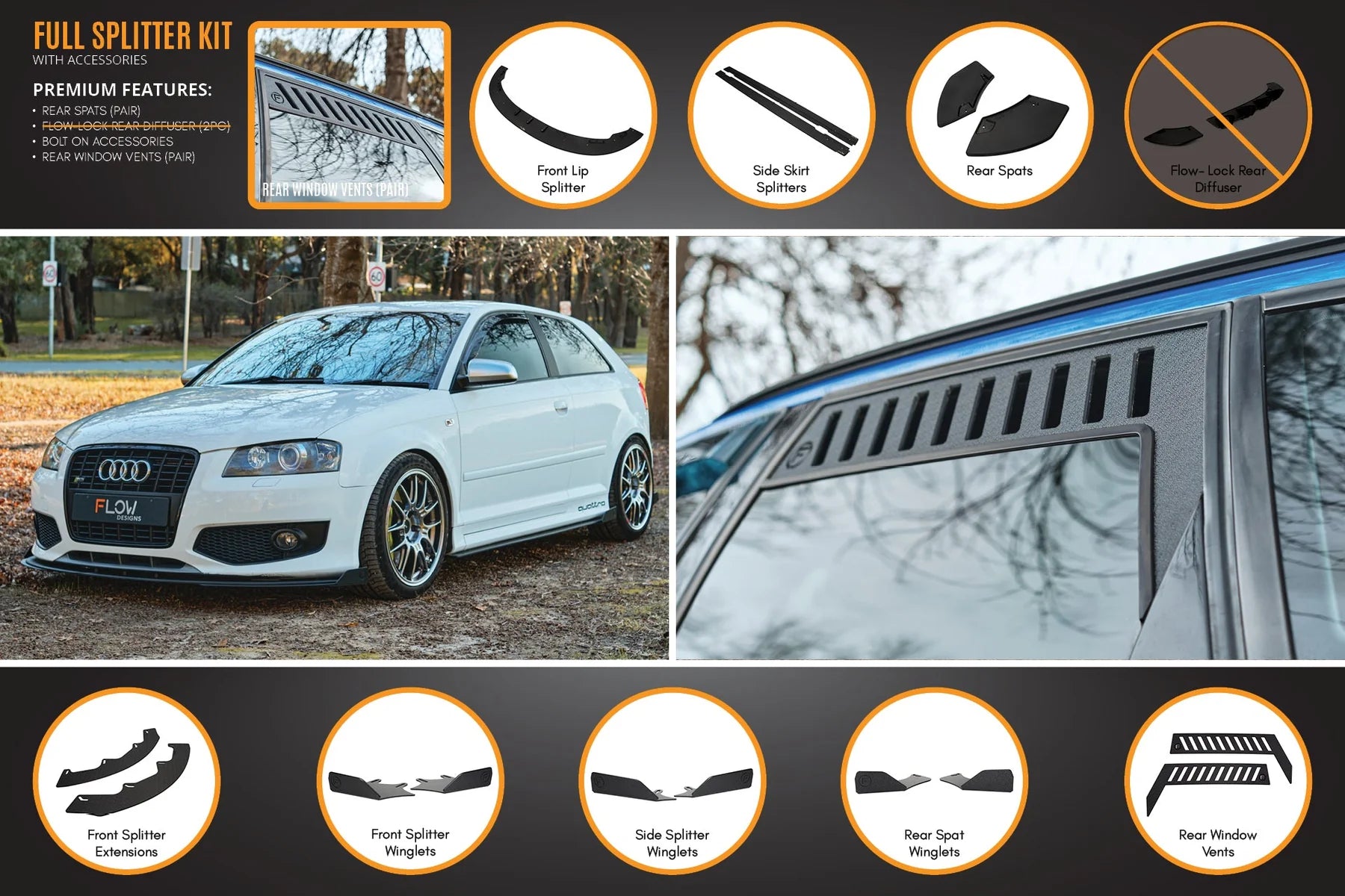 Flow Designs Full Splitter Set - 8P S3 (Pre-Face Lift)