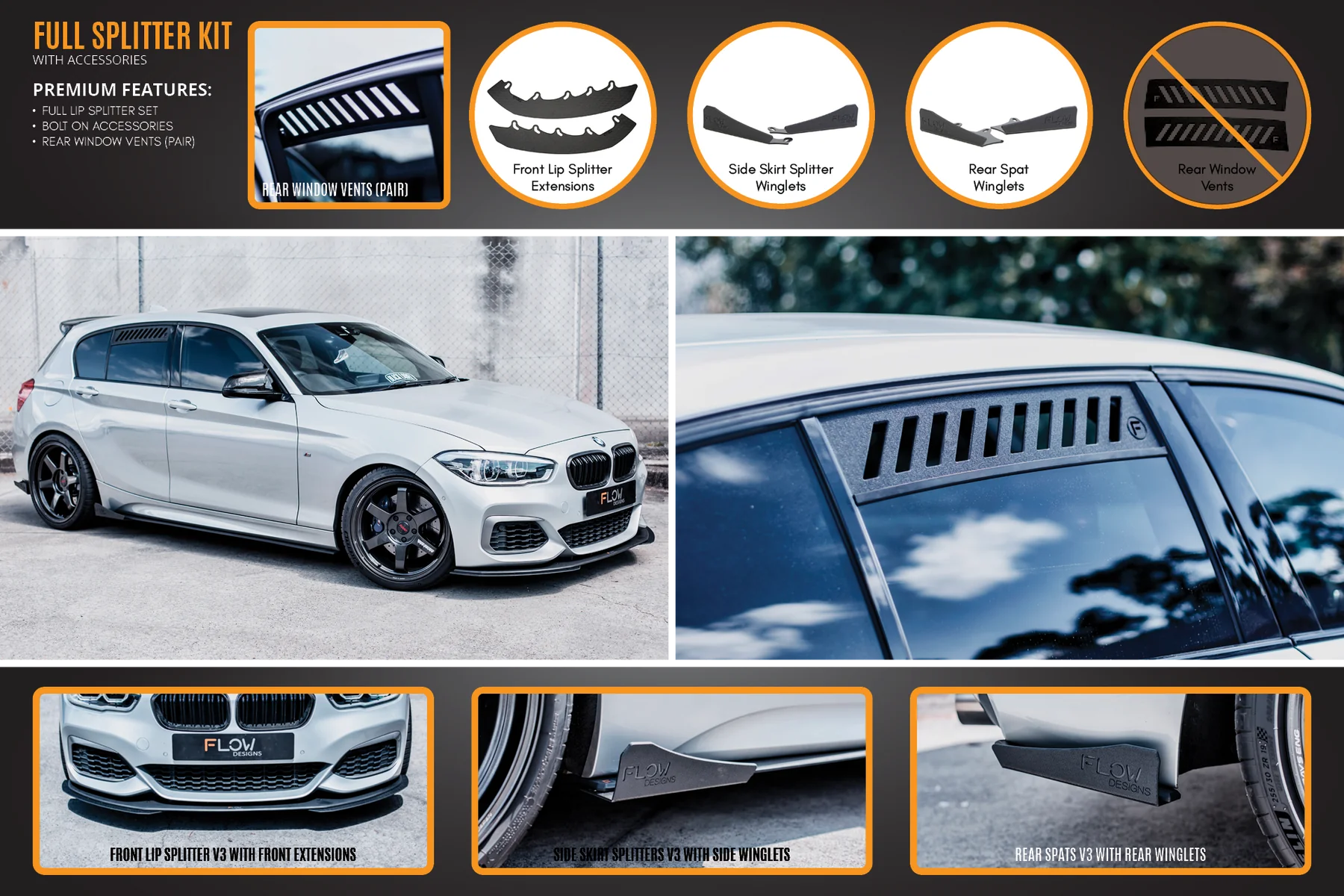 Flow Designs Full Splitter Set - F20 M135/M140 LCI