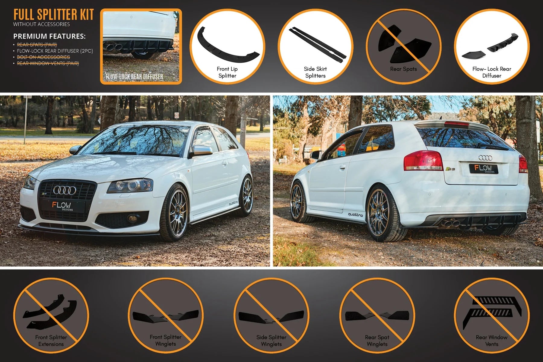 Flow Designs Full Splitter Set - 8P S3 (Pre-Face Lift)