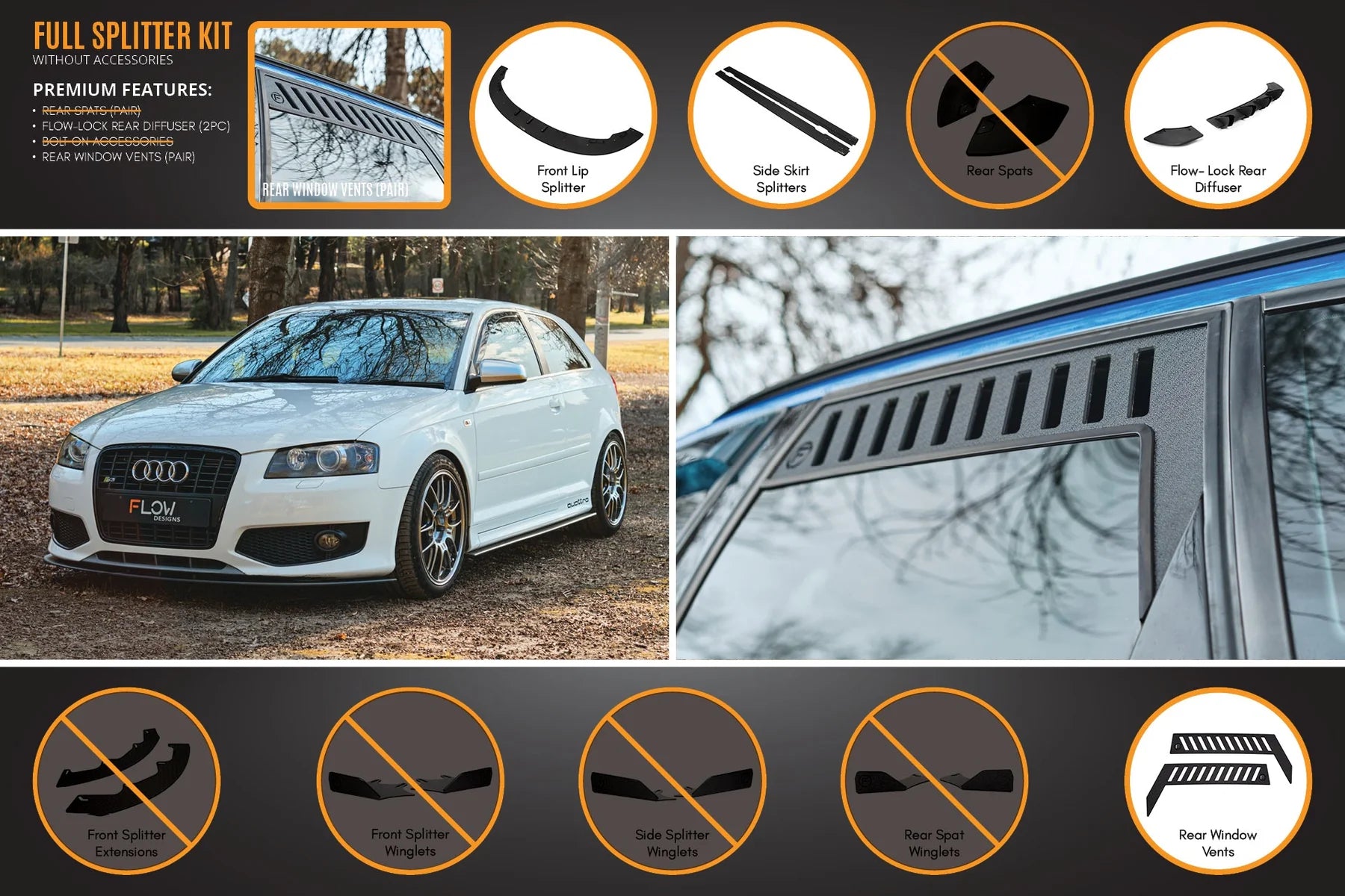 Flow Designs Full Splitter Set - 8P S3 (Pre-Face Lift)