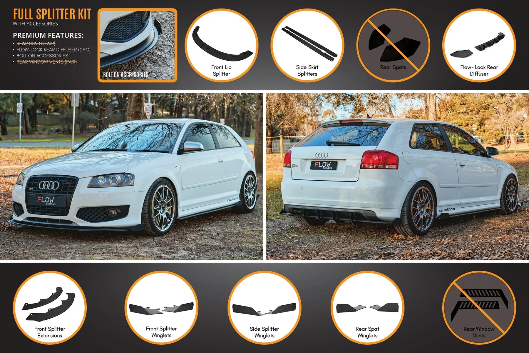 Flow Designs Full Splitter Set - 8P S3 (Pre-Face Lift)