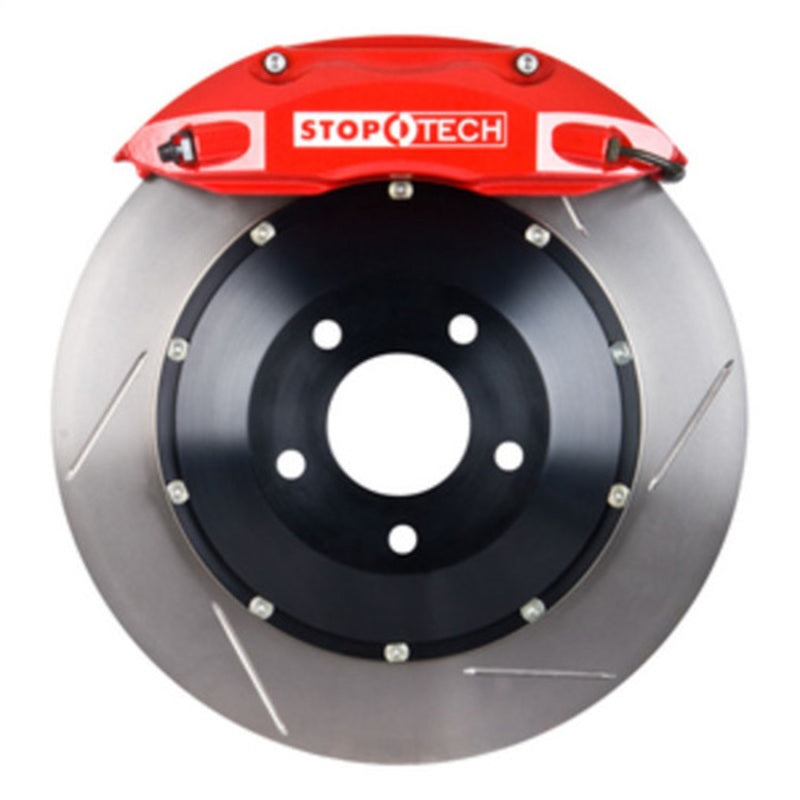 StopTech BBK 02-04 Audi A4 Quattro Front w/ Red ST-40 Calipers Slotted 355x32mm Rotors