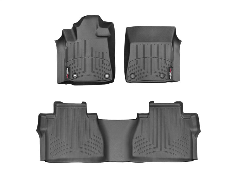 WeatherTech 2014+ Toyota Tundra Double Cab w/ Under Seat Storage Front and Rear Floorliners - Black