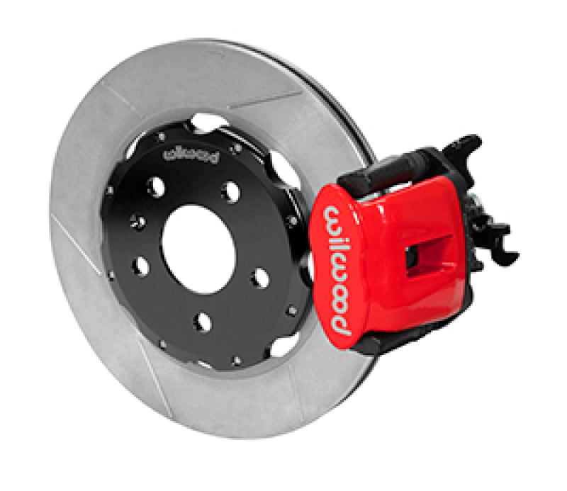 Wilwood 03-08 Audi A4 Caliper-Combination Parking Brake Rear 12.19 Slotted Rotor - Red