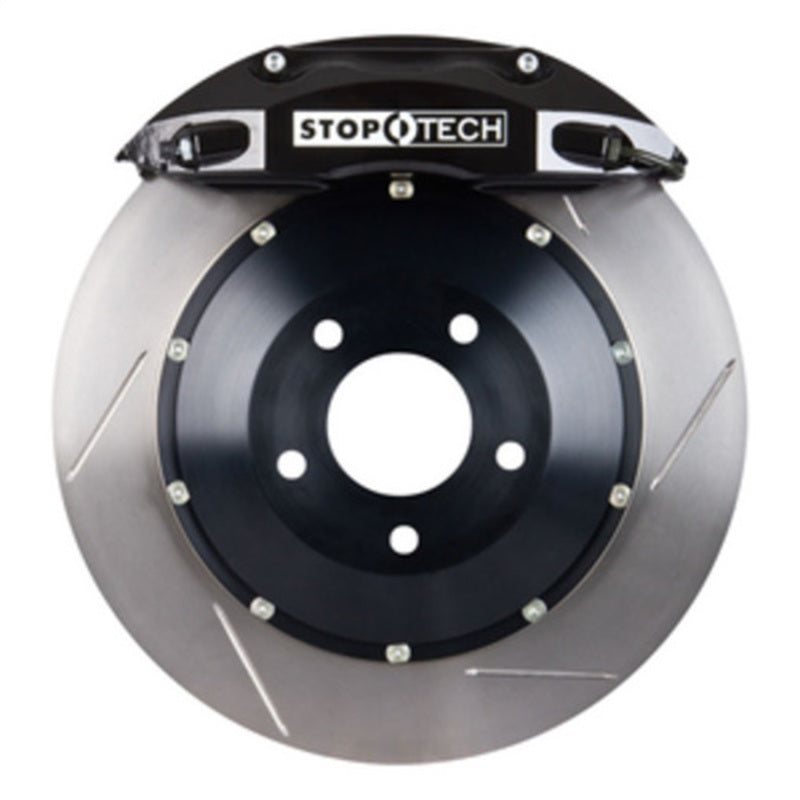 StopTech BBK 08+ BMW 135i Rear 345x28 Black ST-40 Calipers Slotted Rotors Pads and SS Lines