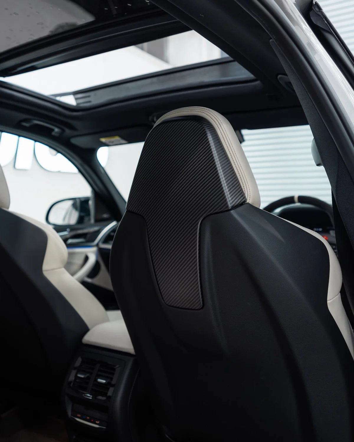 TRE BMW 2 Series G42, M3 G80, M4 G82, M2 G87 Pre-Preg Matte Carbon Fiber Seat Back Cover by TRE (2018+)