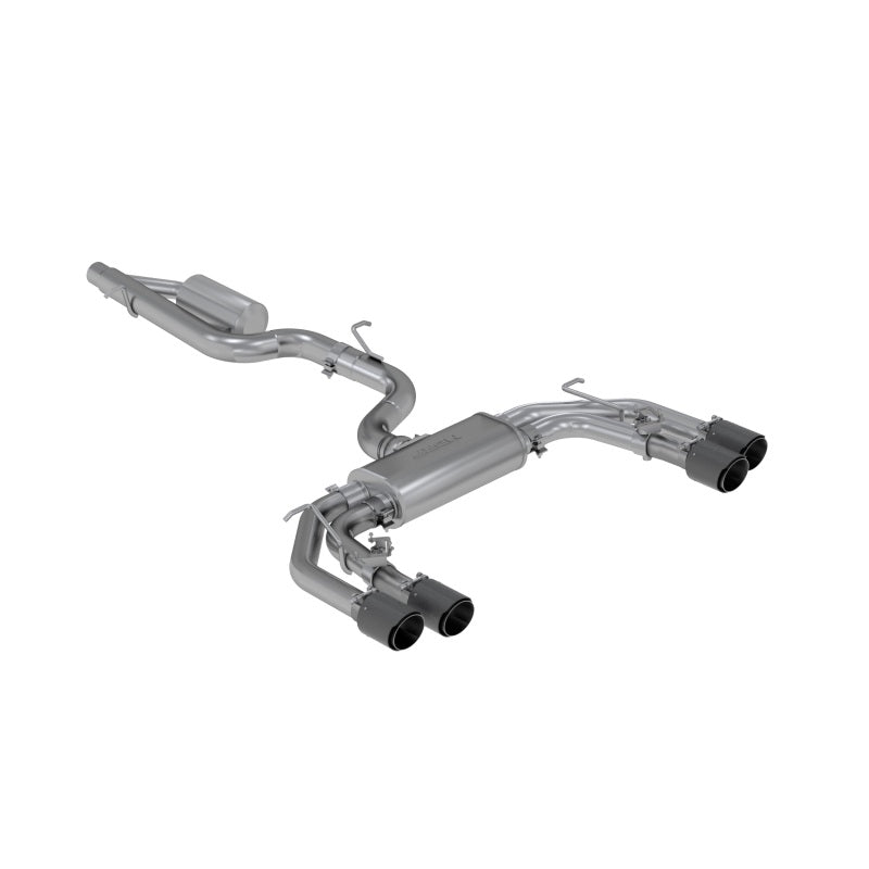 MBRP 3" T304 Stainless Steel Cat Back Exhaust With Active Quad Split Carbon Fiber Tips - Audi S3 2015-2020