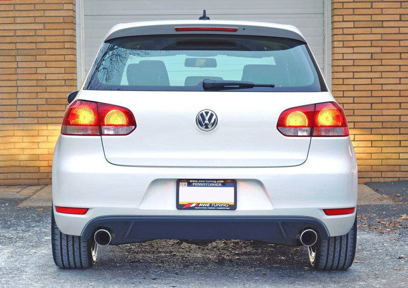 AWE Tuning Golf TDI (GTI Style) Performance Exhaust - Polished Silver Slash Cut Tips