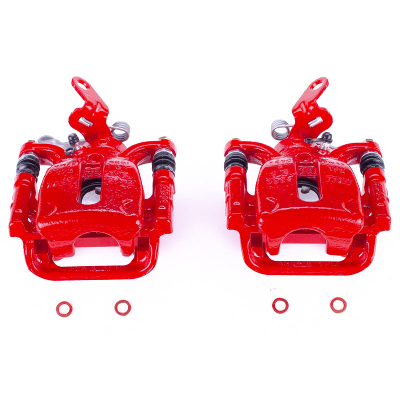 PowerStop 15-18 Volkswagen Golf Rear Red Calipers w/Brackets - Pair