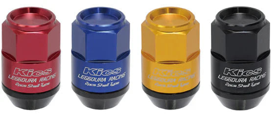 Project Kics Kyokugen Lug Nut Set (20) 12x1.50 Black Aluminum w/Red Cap