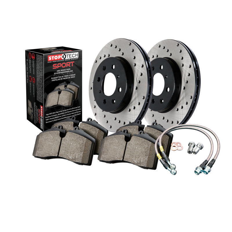 StopTech 08-10 BMW 335 XDrive / 08-11 335xi Front Drilled Sport Brake Kit