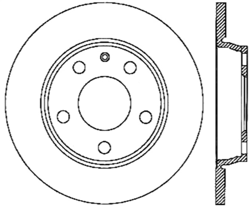 StopTech 01-08 Audi A4 / 02-06 A4 Quattro Sportstop Cryo Slotted & Drilled Rear Driver Side Rotor